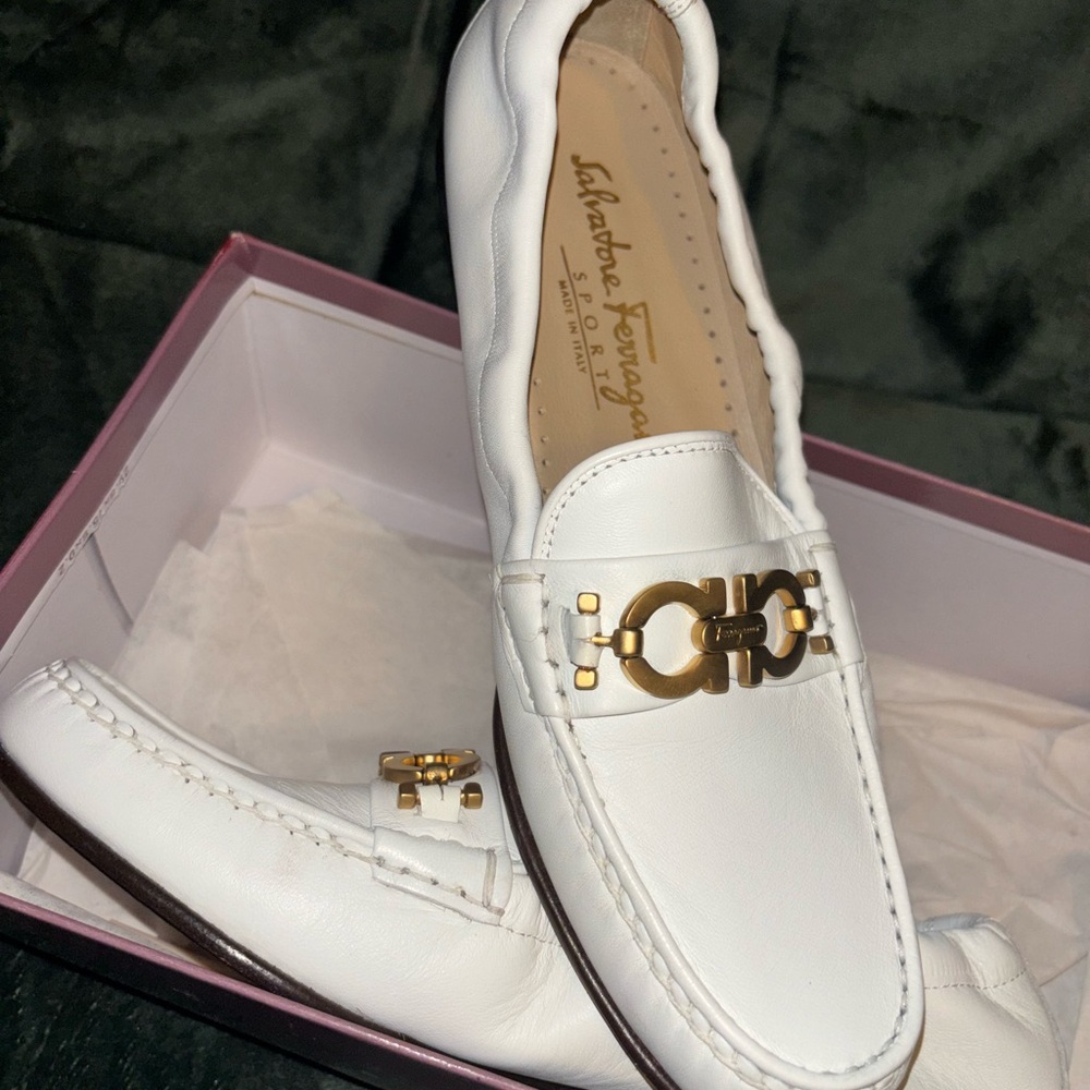 Salvatore Ferragamo Women's White Loafers